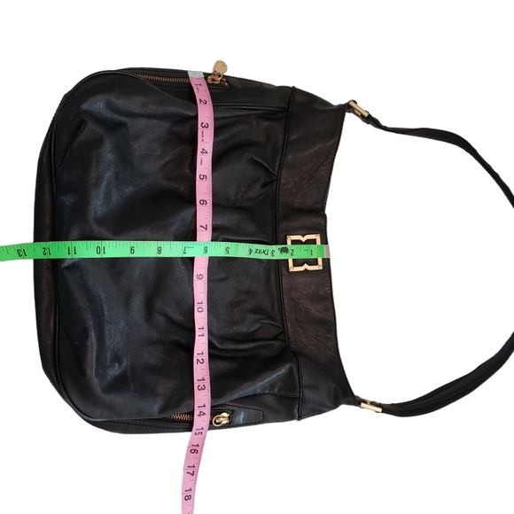 BCBG MAXARIA 100% Leather Black Hobo Shoulder bag purse buttery soft - Picture 7 of 16